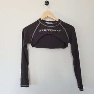 Womens Elfric Eden Shirt Grey XS Long Sleeve Shawl Shirt